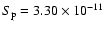 $S_{\rm p}=3.30\times 10^{-11}$