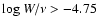 $ {\rm log}~W/\nu > -4.75$
