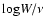 $ {\rm log} W/\nu $