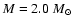 $ M = 2.0 ~M_{\odot}$