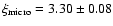 $\xi_{\rm micro} = 3.30 \pm 0.08$