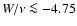 ${W/\nu} \la -4.75$