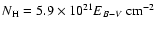 $N_{\rm H}=5.9\times10^{21}E_{B-V}~\mbox{cm}^{-2}$