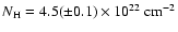$N_{\rm {H}}=4.5(\pm0.1)\times10^{22}~\mbox{cm}^{-2}$
