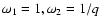 $\omega_1=1,\omega_2 = 1/q$