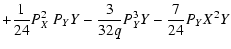 $\displaystyle + \frac{1}{24} P_{X}^2\ P_{Y} Y -\frac{3}{32 q} P_{Y}^3 Y - \frac{7}{24} P_{Y} X^2 Y$