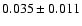 $0.035\pm0.011$
