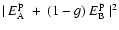 ${\vert ~ E ^{\rm p} _{\rm A} ~ + ~ (1-g) ~ E ^{\rm p}_{\rm B} ~ \vert^2} $