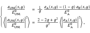 \begin{displaymath}\left\{ \begin{array}{lll}
~~~\frac{\textstyle \varepsilon _...
... _{\rm A}^0} \bigg\vert^2 \bigg\rangle ~ ,
\end{array} \right. \end{displaymath}