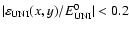 ${\vert\varepsilon _{\rm UNI}(x,y)/E^0_{\rm UNI}\vert < 0.2}$