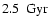 $2.5~{\rm ~Gyr}$