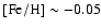 ${\rm [Fe/H]}\sim-0.05$