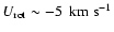 $U_{\rm rot}\sim-5~{\rm ~km~s^{-1}}$