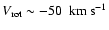 $V_{\rm rot}\sim-50~{\rm ~km~s^{-1}}$