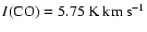 $I({\rm CO}) = 5.75~{\rm K~km~s^{-1}}$