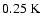 $0.25~{\rm K}$