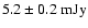 $5.2 \pm 0.2~{\rm mJy}$