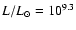 $L/L_{\odot}=10^{9.3}$