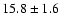$15.8\pm1.6$