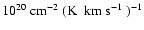 $10^{20}~{\rm cm}^{-2}~({\rm K~\mbox{~km~s$^{-1}$ }})^{-1}$