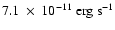 $7.1~\times~10^{-11}~{\rm erg~s}^{-1}$