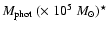 $M_{\rm phot}~(\times~10^5~M_\odot)^\star$