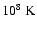 $10^8\mbox{\ K}$