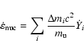 \begin{displaymath}%
\dot \varepsilon_{\rm nuc} = \sum_i \frac{\Delta m_i c^2}{m_{\rm u}} \dot Y_i
\end{displaymath}