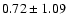 $0.72 \pm 1.09$