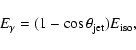 \begin{displaymath}E_{\gamma} = ( 1 - \cos{\theta_{\rm jet}} ) E_{\rm iso},
\end{displaymath}