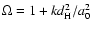 $\Omega = 1 + kd_{\rm H}^2/a_0^2$