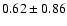 $0.62 \pm 0.86$