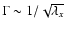 $\Gamma\sim 1/\sqrt{\lambda_x}$