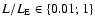 $L/L_{\rm E}\in\{0.01;1\}$