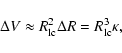 \begin{displaymath}
\Delta V\approx R_{\rm lc}^2\Delta R=R_{\rm lc}^3\kappa,
\end{displaymath}