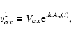 \begin{displaymath}
v^1_{\alpha x}\equiv V_{\alpha x}{\rm e}^{{\rm i}{\vec{kA}_{\alpha}(t)}},
\end{displaymath}