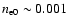 $n_{\rm e0}\sim 0.001$