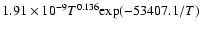 $1.91\times10^{-9}T^{0.136}{\rm exp}(-53407.1/T)$