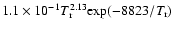$1.1\times10^{-1}T_{\rm r}^{2.13}{\rm exp}(-8823/T_{\rm r})$