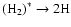 $\left({\rm H}_2\right)^*\rightarrow 2{\rm H}$