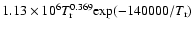 $1.13\times10^6 T_{\rm r}^{0.369}{\rm exp}(-140000/T_{\rm r})$