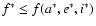 $f^{*} \leq f(a^{*},e^{*},i^{*})$