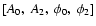 $[A_0,\ A_2,\ \phi_0,\ \phi_2]$