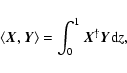 \begin{displaymath}%
\left\langle \vec{X}, \vec{Y} \right\rangle=\int_0^1 \vec{X}^\dag\vec{Y} {\rm d}z,
\end{displaymath}