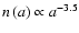 $n\left(a\right)\propto a^{-3.5}$