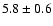 $5.8\pm 0.6$