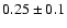 $0.25\pm 0.1$