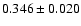 $ 0.346 \pm 0.020$