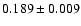 $ 0.189 \pm 0.009$