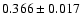 $ 0.366 \pm 0.017$